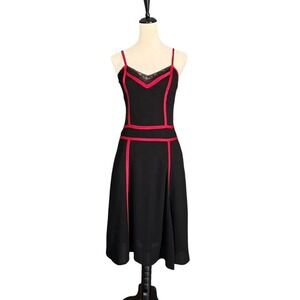 Vintage Y2K Betsey Johnson Black + Red Cocktail Dress 🎀 Size 6